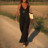 Riley - Lockeres Maxikleid in Schwarz