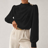 Susan - Elegante Bluse mit Lockerem Schnitt in Schwarz