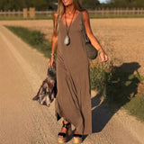 Riley - Lockeres Maxikleid in Braun