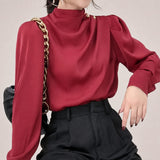Susan - Elegante Bluse mit Lockerem Schnitt in Rot