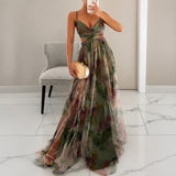 Michelle - Florales Maxikleid in Grün