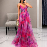 Michelle - Florales Maxikleid in Rosa