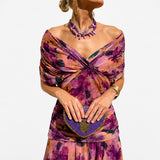 Bernice - Elegantes Gerafftes Maxikleid in Lila