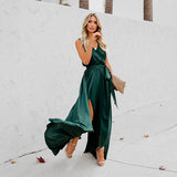 Kareem - Lässiges Maxikleid mit Taillengürtel in Grün