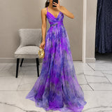 Michelle - Florales Maxikleid in Lila