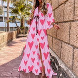 Janice - Stilvolles, farbenfrohes Maxikleid in Pink