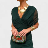 Bernice - Elegantes Gerafftes Maxikleid in Grün