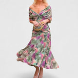 Bernice - Elegantes Gerafftes Maxikleid in Rosa