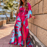Janice - Stilvolles, farbenfrohes Maxikleid in Rot