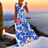 Kaylee - Stilvolles ärmelloses Maxikleid in Blau