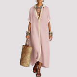 Talia - Lässiges Hemdblusenkleid mit Knopfleiste in Rosa