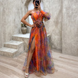 Rowe - Stilvolles Florales Maxikleid in Orange