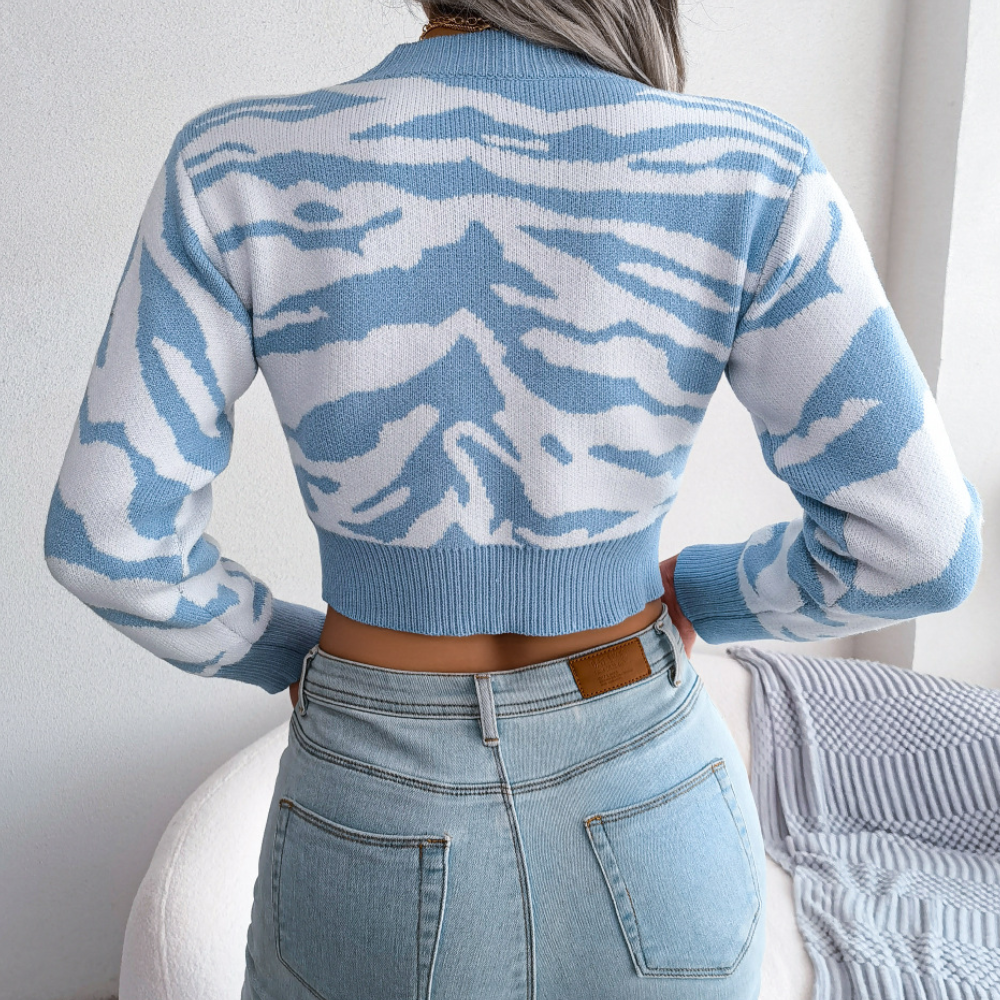 Cropped Strickpullover | Modernes Muster | Bequeme Passform