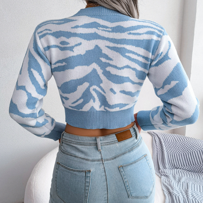 Cropped Strickpullover | Modernes Muster | Bequeme Passform