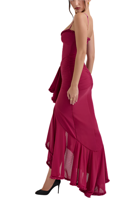 Megan - Lange Abendkleid mit dünnen Trägern