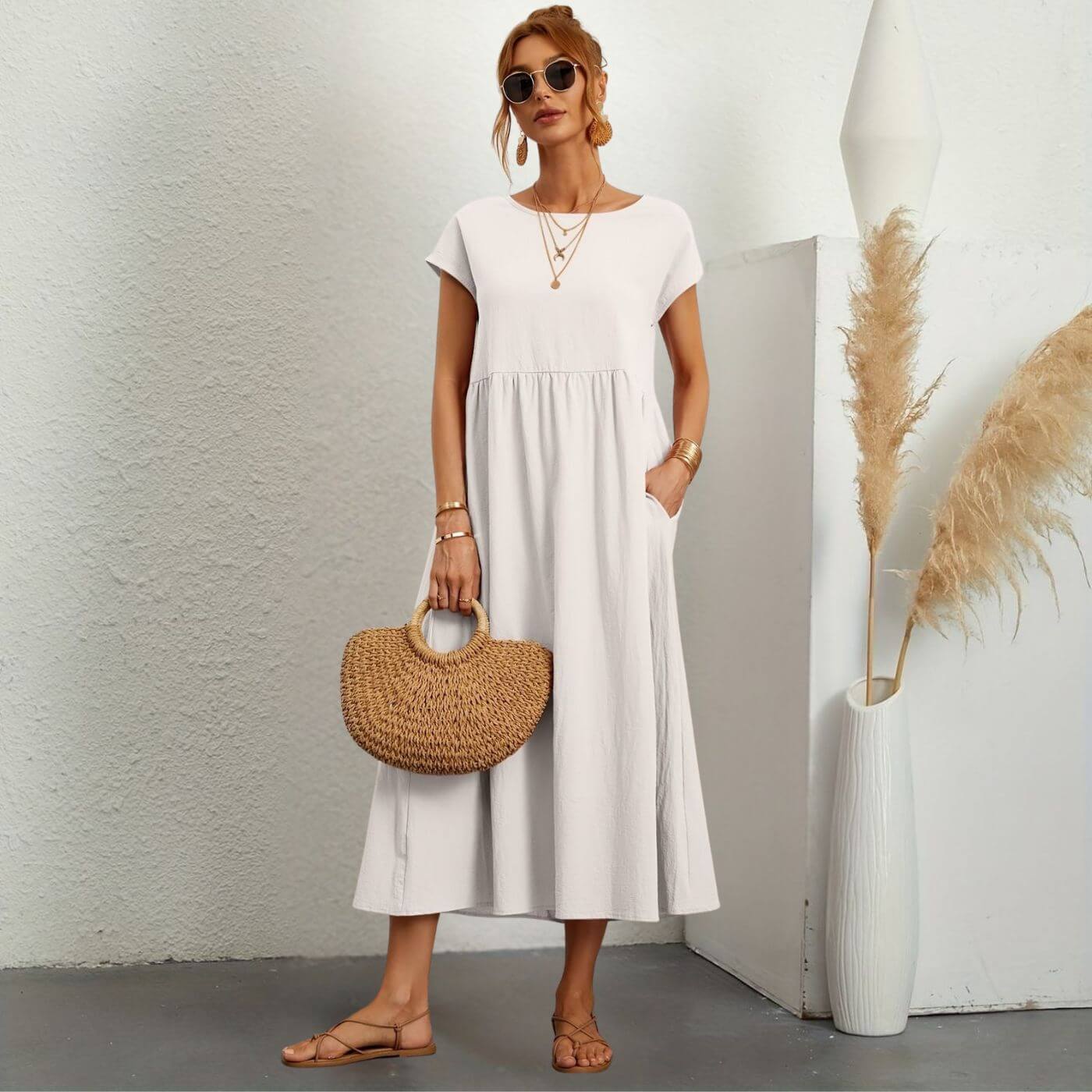 Josefine™ – Luftige Leinenkleid für entspannte Sommertage