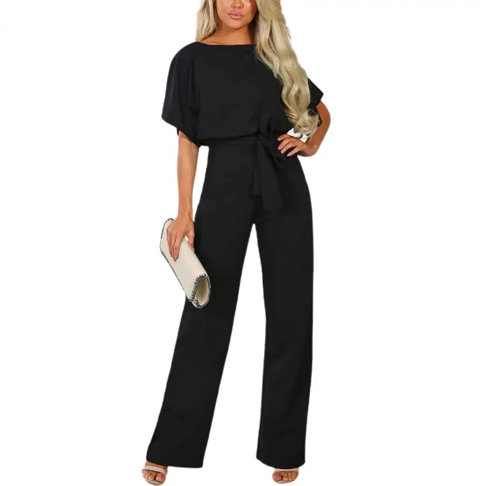 Lila - Hochgeschnürter Jumpsuit mit hoher Taille