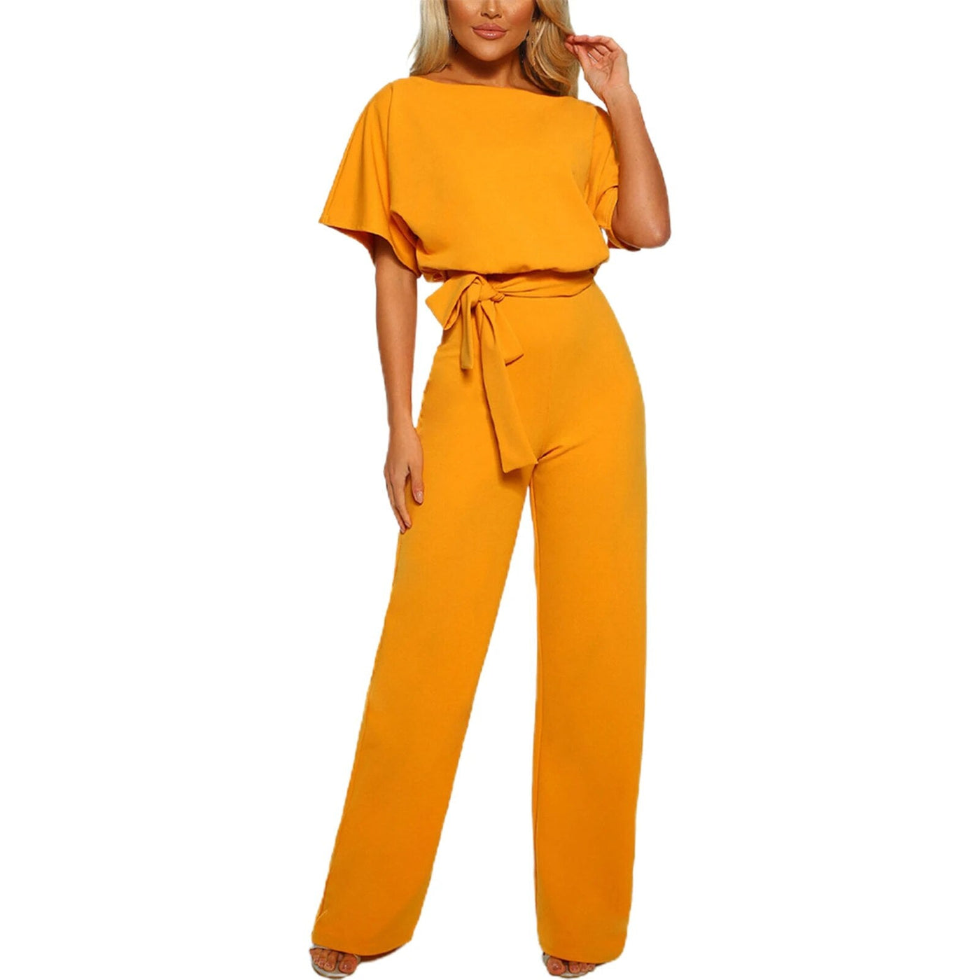 Lila - Hochgeschnürter Jumpsuit mit hoher Taille