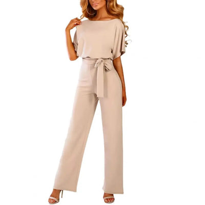 Lila - Hochgeschnürter Jumpsuit mit hoher Taille