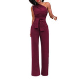 Jumpsuit Mit Einer Schulter - Jasmina in Weinrot