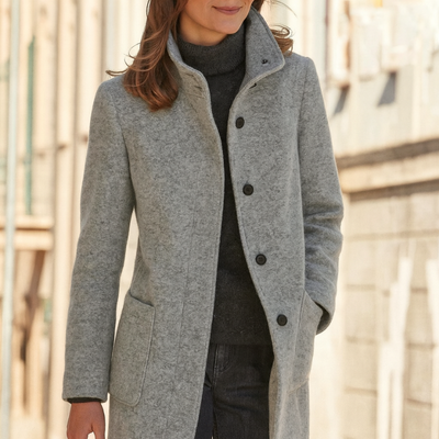 Klassischer Wollmantel für Damen mit Retro-Knopfverschluss – Eleganter Mantel für den Winter, Damenmäntel für jeden Anlass