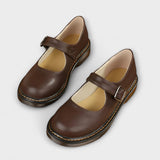 Klassischer Mary-Jane-Flachschuh - Kira in Braun