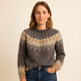 Klassischer Rundhalspullover - Xenia in Grau