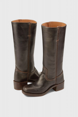 Kniehoher Schlupfstiefel - Jennifer in Dunkelbraun