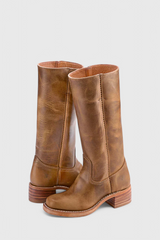 Kniehoher Schlupfstiefel - Jennifer in Hellbraun