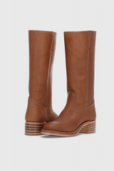 Kniehoher Schlupfstiefel - Jennifer in Braun