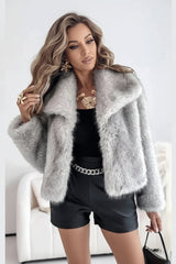 Kurzer Statement-Mantel - Riana in Grau