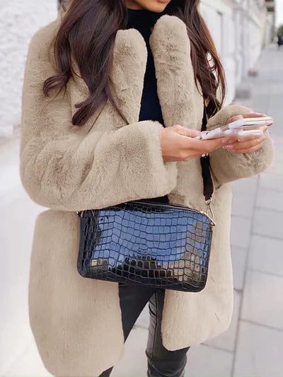 Teddy Damen Mantel Elegant | Kuschelig Warm