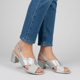Catharina | Stilvolle Damen-Sandalen mit Slingback-Riemen in Grau