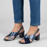 Catharina | Stilvolle Damen-Sandalen mit Slingback-Riemen in Blau