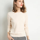 Langarm-Pullover Mit Rundhalsausschnitt - Katrin in Beige