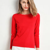 Langarm-Pullover Mit Rundhalsausschnitt - Katrin in Rot