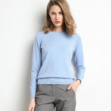 Langarm-Pullover Mit Rundhalsausschnitt - Katrin in Hellblau