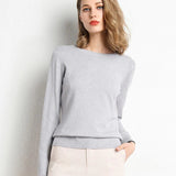 Langarm-Pullover Mit Rundhalsausschnitt - Katrin in Grau