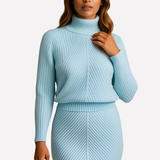 Langärmeliges Midi-Winterkleid - Viktoria in Blau
