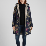 Lange Taillierte Kapuzenjacke - Philine in Blau