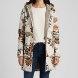Lange Taillierte Kapuzenjacke - Philine in Beige