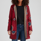 Lange Taillierte Kapuzenjacke - Philine in Rot
