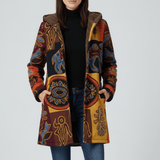 Lange Taillierte Kapuzenjacke - Philine in Orange