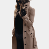 Langer Taillierter Trenchcoat - Alicia in Khaki