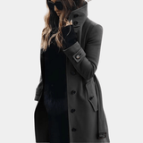 Langer Taillierter Trenchcoat - Alicia in Dunkelgrau