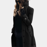 Langer Taillierter Trenchcoat - Alicia in Schwarz