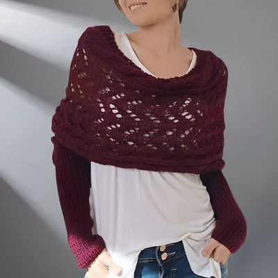 Lara™ – Stilvoller Gestrickter Schal mit Ärmeln