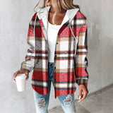 Lässige Hemdjacke Mit Kapuze - Felicia in Rot