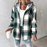 Lässige Hemdjacke Mit Kapuze - Felicia in Grün