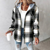 Lässige Hemdjacke Mit Kapuze - Felicia in Schwarz